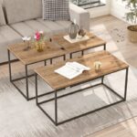 Τραπέζι σαλονιού Boral μελαμίνη μέταλλο 50x47 8cm ed12725 - Image 5