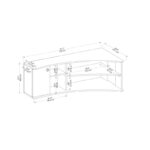 Έπιπλο τηλεόρασης Termera Atlantic Pine ανθρακί 135x67 7x48 6cm ed12744 - Image 2