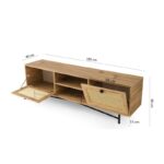Έπιπλο TV Frosinone oak μαύρο χρώμα μελαμίνη 140x40x60cm ed1274 - Image 2
