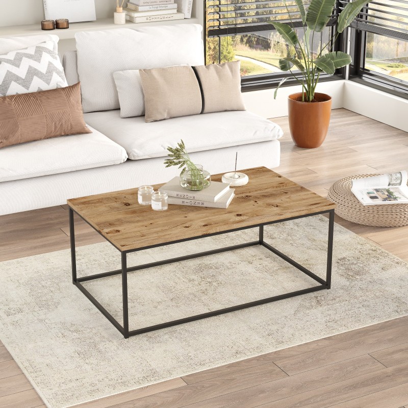 12762_0-800x800 Τραπέζι σαλονιού Cassetto Atlantic Pine μελαμίνη μεταλλικός σκελετός 100x60x40εκ ed12762 - Image 1