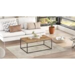 Τραπέζι σαλονιού Cassetto Atlantic Pine μελαμίνη μεταλλικός σκελετός 100x60x40εκ ed12762 - Image 4