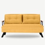 Διθέσιος Καναπές Κρεβάτι Sandolo Mustard χρώμα 133x50x45cm ed12765 - Image 5