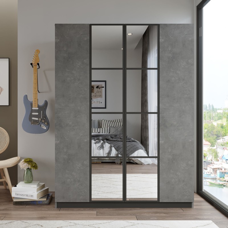 12768_0-800x800 Ντουλάπα Heat ανθρακί γκρι μελαμίνη 138 4x50x183 8εκ ed12768 - Image 1