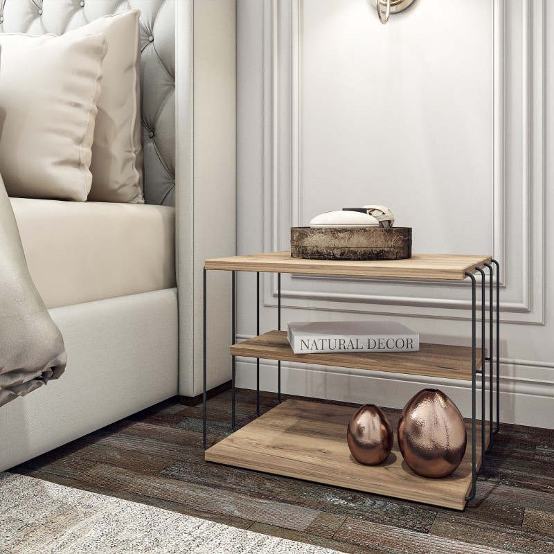 1276_0-800x800 Βοηθητικό τραπέζι Life pine μαύρο χρώμα μελαμίνη 50x34x40cm ed1276 - Image 1