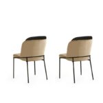 Σετ καρέκλας 2 τεμάχια Dor κρεμ μαύρο μέταλλο 54x55x86εκ ed12771 - Image 5