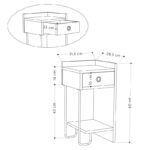 Κομοδίνο Sirius Right μόκα μελαμίνη 32x30x61cm ed12778 - Image 2