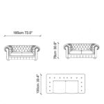 Καναπές διθέσιος Buono πράσινος 185x100x78cm ed1277 - Image 2