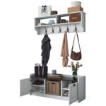 Έπιπλο εισόδου Feri άσπρο μαύρο μάρμαρο μελαμίνη 120x40x45εκ ed12781 - Image 4