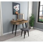 Τουαλέτα μακιγιάζ Rouge Hitit χρ΄ωμα μελαμίνη 90x45x80cm ed12789