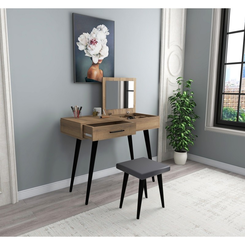 12789_0-800x800 Τουαλέτα μακιγιάζ Rouge Hitit χρ΄ωμα μελαμίνη 90x45x80cm ed12789 - Image 1