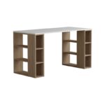 Γραφείο Colmar λευκό oak χρώμα μελαμίνη 140x60x75cm ed1278 - Image 3