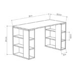 Γραφείο Colmar λευκό oak χρώμα μελαμίνη 140x60x75cm ed1278 - Image 2