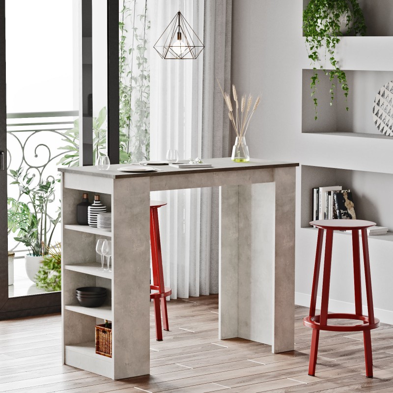 12790_0-800x800 Τραπέζι μπαρ Cocenza γκρι χρώμα μελαμίνη 120x51 6x101 8cm ed12790 - Image 1