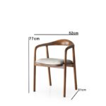 Πολυθρόνα Bene ξύλινη γκρι 52x51x77cm ed12794 - Image 2