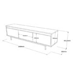 Έπιπλο TV Bigonia χρώματος oak μαύρο 160x35 5x45 2cm ed1279 - Image 2