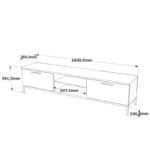 Έπιπλο τηλεόρασης Lino pine ανθρακί χρώμα μελαμίνη 160x39 1x35cm ed12807 - Image 2