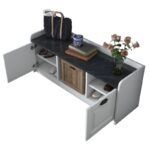 Έπιπλο εισόδου Mira άσπρο μάρμαρο μελαμίνη 120x40x45εκ ed12811 - Image 5