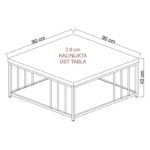 Τραπεζάκι σαλονιού Zeta λευκό μαύρο 90x90x40cm ed12813 - Image 2