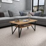 Τραπέζι σαλονιού Asens Atlantic Pine μελαμίνη 90x50x42εκ ed12835 - Image 5