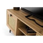 Έπιπλο TV Frosinone oak μαύρο χρώμα μελαμίνη 140x40x60cm ed1284 - Image 5
