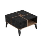 Τραπέζι σαλονιού Nirvana μαύρο μάρμαρο μεταλλικά πόδια 71 8x71 8x43 8εκ ed12869 - Image 4