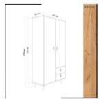 Ντουλάπα Musso άσπρο δρυς μελαμίνη 100x52x190εκ ed1287 - Image 2