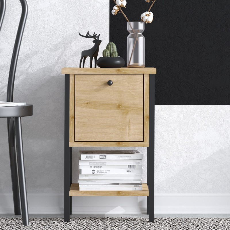 12881_0-800x800 Βοηθητικό τραπέζι Sarah μαύρο sonoma 35x31x57cm ed12881 - Image 1