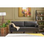 Καναπές τριθέσιος Bella ανθρακί 208x85x81cm ed1288