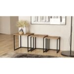 Τραπέζια σαλονιού Boral set μελαμίνη μέταλλο 40x41 8cm ed12892 - Image 4