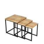 Τραπέζια σαλονιού Boral set μελαμίνη μέταλλο 40x41 8cm ed12892 - Image 3