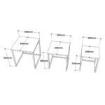 Τραπέζια σαλονιού Boral set μελαμίνη μέταλλο 40x41 8cm ed12892 - Image 2