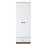 Ντουλάπα Balis άσπρη καρυδί μελαμίνη 60x42 5x170cm ed12906 - Image 4