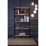 Βιβλιοθήκη Verona atlantic pine μαυρο μελαμίνη μεταλλικός σκελετός 72x26x150εκ ed12911 - Image 4