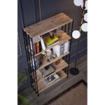 Βιβλιοθήκη Verona atlantic pine μαυρο μελαμίνη μεταλλικός σκελετός 72x26x150εκ ed12911 - Image 3