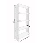 Βιβλιοθήκη Verona atlantic pine μαυρο μελαμίνη μεταλλικός σκελετός 72x26x150εκ ed12911 - Image 2