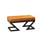 Σκαμπώ Fa μουσταρδί ύφασμα μέταλλο 92x46x44cm ed12933 - Image 3