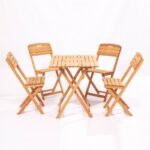 My σετ τραπέζι και καρέκλες κήπου 5 τεμάχια 80x72x60cm καφέ χρώμα ed12950