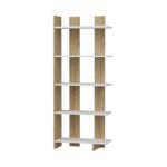 Βιβλιοθήκη Elas άσπρο sapphire δρυς μελαμίνη 62x25x150εκ ed12959 - Image 3