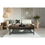 Τραπέζι σαλονιού Mata Atlantic Pine μελαμίνη μεταλλικά πόδια 120x54x45εκ ed12961