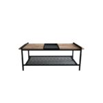 Τραπέζι σαλονιού Mata Atlantic Pine μελαμίνη μεταλλικά πόδια 120x54x45εκ ed12961 - Image 3