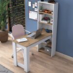 Γραφείο βιβλιοθήκη Classe λευκό καρυδί χρώμα μελαμίνη 120x53 8x153 6cm ed12963