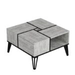 Τραπέζι σαλονιού Nirvana Crystal μελαμίνη μεταλλικά πόδια 71 8x71 8x43 8εκ ed12997 - Image 4