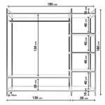 Ντουλάπα Trend άσπρο μελαμίνη 180x40x180εκ ed1299 - Image 2