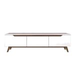 Έπιπλο τηλεόρασης Dati λευκό 180x35x48 6cm ed129 - Image 4