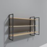 Ραφιέρα Weiden δρυς μαύρο μελαμίνη μεταλλικά πόδια 140x25x90εκ ed13053 - Image 4