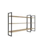 Ραφιέρα Weiden δρυς μαύρο μελαμίνη μεταλλικά πόδια 140x25x90εκ ed13053 - Image 3