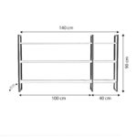 Ραφιέρα Weiden δρυς μαύρο μελαμίνη μεταλλικά πόδια 140x25x90εκ ed13053 - Image 2