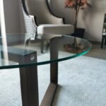 Τραπέζι σαλονιού Orta καρυδί ξύλο επιφάνει γυαλί 80x80x41εκ ed1306 - Image 5