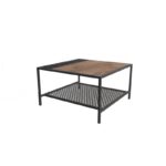 Τραπέζι σαλονιού Gomis Atlantic Pine μελαμίνη μεταλλικό πλαίσιο 80x80x45εκ ed13075 - Image 5