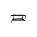 Τραπέζι σαλονιού Gomis Atlantic Pine μελαμίνη μεταλλικό πλαίσιο 80x80x45εκ ed13075 - Image 3